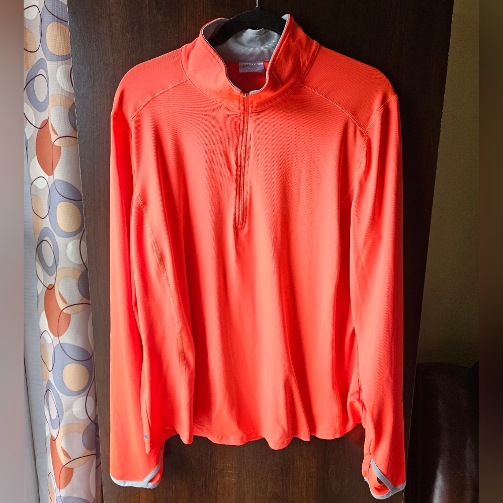 Danskin Vibrant Coral Quarter Zip Pullover Size XXL